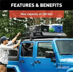 ARIES 2070450 - Jeep Roof Rack Crossbars for Wrangler JK (2-Pack)
