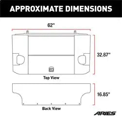 ARIES 2070465 - Black Aluminum Security Cargo Lid, Select Jeep JK Unlimited