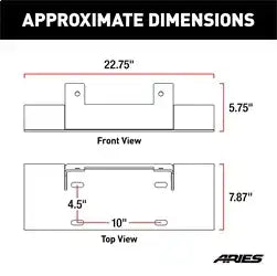 ARIES 2072100 - TrailChaser Winch Adapter Plate with Fairlead Mount