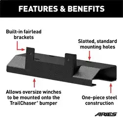 ARIES 2072100 - TrailChaser Winch Adapter Plate with Fairlead Mount