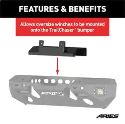 ARIES 2072100 - TrailChaser Winch Adapter Plate with Fairlead Mount