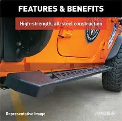 ARIES 2074109 - Rocker Step Running Boards, Select Silverado, Sierra 1500, 2500, 3500 Crew Cab