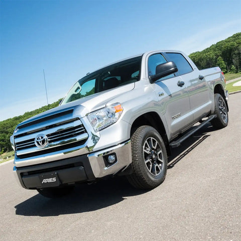 ARIES 2074153 - Black Steel Rocker Step Guard Running Boards, Select Toyota Tundra
