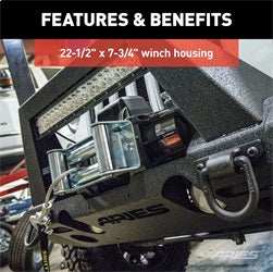 ARIES 2081000 - TrailChaser Jeep Wrangler JK Steel Front Bumper Center Section