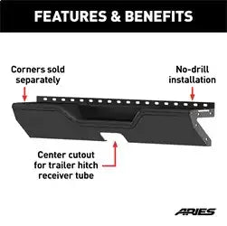 ARIES 2081025 - TrailChaser Jeep Wrangler JL Aluminum Rear Bumper Center Section