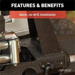 ARIES 2081100 - TrailChaser Black Steel Front Jeep Bumper Angular Brush Guard Only