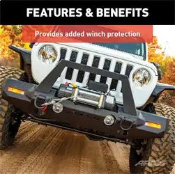ARIES 2081101 - TrailChaser Jeep Wrangler Aluminum Front Bumper Angular Brush Guard