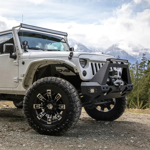 ARIES 2081101 - TrailChaser Jeep Wrangler Aluminum Front Bumper Angular Brush Guard