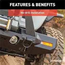 ARIES 2081208 - TrailChaser Jeep Wrangler JL, Gladiator Steel Front Bumper Corners