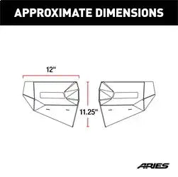 ARIES 2081209 - TrailChaser Jeep Wrangler JL, Gladiator Aluminum Front Bumper Corners
