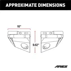 ARIES 2081220 - TrailChaser Jeep Wrangler JK Steel Rear Bumper Corners