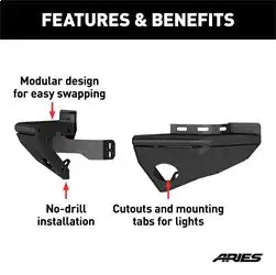 ARIES 2081220 - TrailChaser Jeep Wrangler JK Steel Rear Bumper Corners