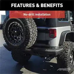 ARIES 2081220 - TrailChaser Jeep Wrangler JK Steel Rear Bumper Corners