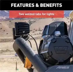 ARIES 2081252 - TrailChaser Jeep Wrangler Steel Front Bumper Round Brush Guard