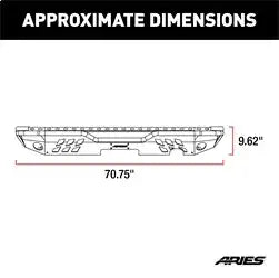ARIES 2082038 - TrailChaser Black Steel Jeep Wrangler JK Rear Bumper