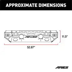 ARIES 2082044 - TrailChaser Jeep Wrangler JK Aluminum Front Bumper (Option 5)