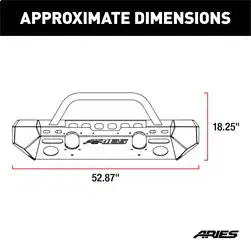ARIES 2082050 - TrailChaser Jeep Wrangler JK Steel Front Bumper (Option 4)