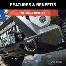 ARIES 2082051 - TrailChaser Jeep Wrangler JK Steel Front Bumper (Option 2)