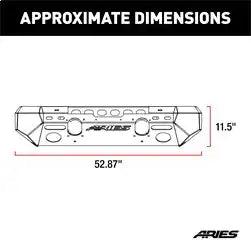 ARIES 2082052 - TrailChaser Jeep Wrangler JK Aluminum Front Bumper (Option 6)
