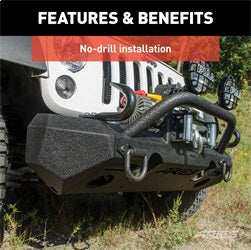 ARIES 2082054 - TrailChaser Jeep Wrangler JK Aluminum Front Bumper (Option 4)