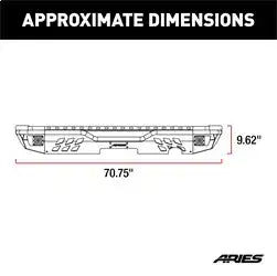 ARIES 2082060 - TrailChaser Jeep Wrangler JK Steel Rear Bumper with LED Lights