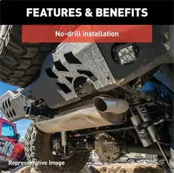 ARIES 2082060 - TrailChaser Jeep Wrangler JK Steel Rear Bumper with LED Lights