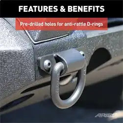 ARIES 2082070 - TrailChaser Jeep Wrangler JL, Gladiator Steel Front Bumper (Option 6)