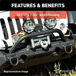 ARIES 2082071 - TrailChaser Jeep Wrangler JL, Gladiator Steel Front Bumper (Option 5)