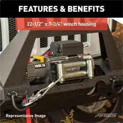 ARIES 2082072 - TrailChaser Jeep Wrangler JL, Gladiator Steel Front Bumper (Option 7)