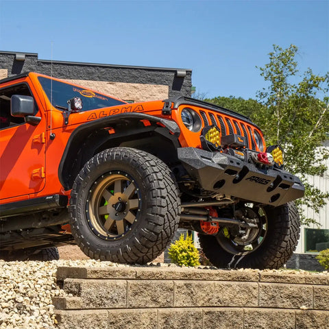 ARIES 2082073 - TrailChaser Jeep Wrangler JL Front Bumper with Fender Flares (Option 7)