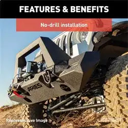 ARIES 2082076 - TrailChaser Jeep Wrangler JL, Gladiator Aluminum Front Bumper (Option 7)