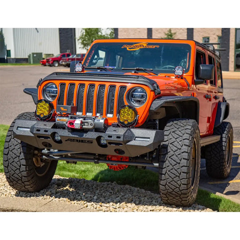 ARIES 2082076 - TrailChaser Jeep Wrangler JL, Gladiator Aluminum Front Bumper (Option 7)