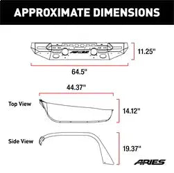 ARIES 2082077 - TrailChaser Jeep Wrangler JL Aluminum Front Bumper with Fender Flares (Option 7)