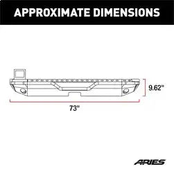 ARIES 2082080 - TrailChaser Black Steel Jeep Wrangler JL Rear Bumper