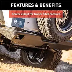 ARIES 2082081 - TrailChaser Jeep Wrangler JL Steel Rear Bumper with LED Lights