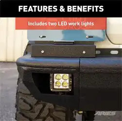 ARIES 2082081 - TrailChaser Jeep Wrangler JL Steel Rear Bumper with LED Lights