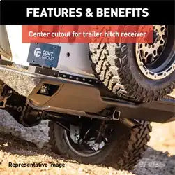 ARIES 2082082 - TrailChaser Black Aluminum Rear Bumper, Select Jeep Wrangler JL