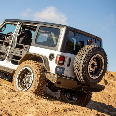ARIES 2082082 - TrailChaser Black Aluminum Rear Bumper, Select Jeep Wrangler JL