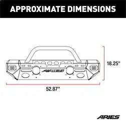 ARIES 2082084 - TrailChaser Jeep Wrangler JL, Gladiator Steel Front Bumper (Option 3)