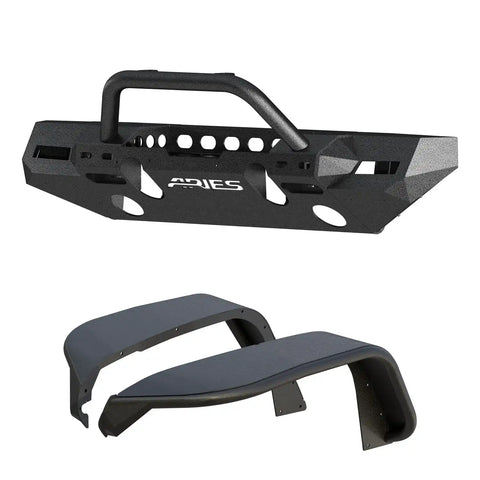 ARIES 2082086 - TrailChaser Jeep Wrangler JL Front Bumper with Fender Flares (Option 8)