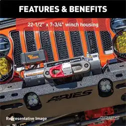 ARIES 2082086 - TrailChaser Jeep Wrangler JL Front Bumper with Fender Flares (Option 8)