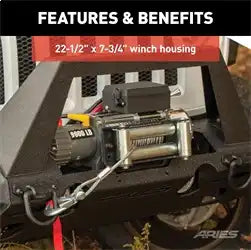 ARIES 2082089 - TrailChaser Jeep Wrangler JL, Gladiator Steel Front Bumper (Option 9)