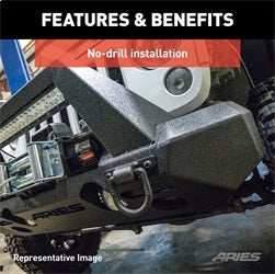 ARIES 2082093 - TrailChaser Jeep Wrangler JL, Gladiator Aluminum Front Bumper (Option 2)