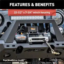 ARIES 2082095 - TrailChaser Jeep Wrangler JL, Gladiator Aluminum Front Bumper (Option 1)