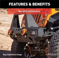 ARIES 2082095 - TrailChaser Jeep Wrangler JL, Gladiator Aluminum Front Bumper (Option 1)