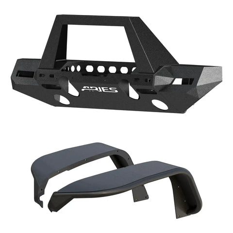 ARIES 2082097 - TrailChaser Jeep Wrangler JL Front Bumper with Fender Flares (Option 9)