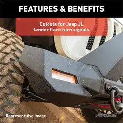 ARIES 2082097 - TrailChaser Jeep Wrangler JL Front Bumper with Fender Flares (Option 9)