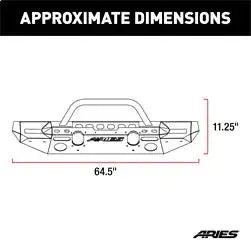ARIES 2082098 - TrailChaser Jeep Wrangler JL, Gladiator Aluminum Front Bumper (Option 8)