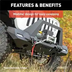 ARIES 2082098 - TrailChaser Jeep Wrangler JL, Gladiator Aluminum Front Bumper (Option 8)