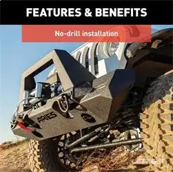 ARIES 2082099 - TrailChaser Jeep Wrangler JL, Gladiator Aluminum Front Bumper (Option 9)